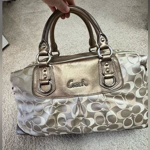 Coach Gold and Cream Women's Bag